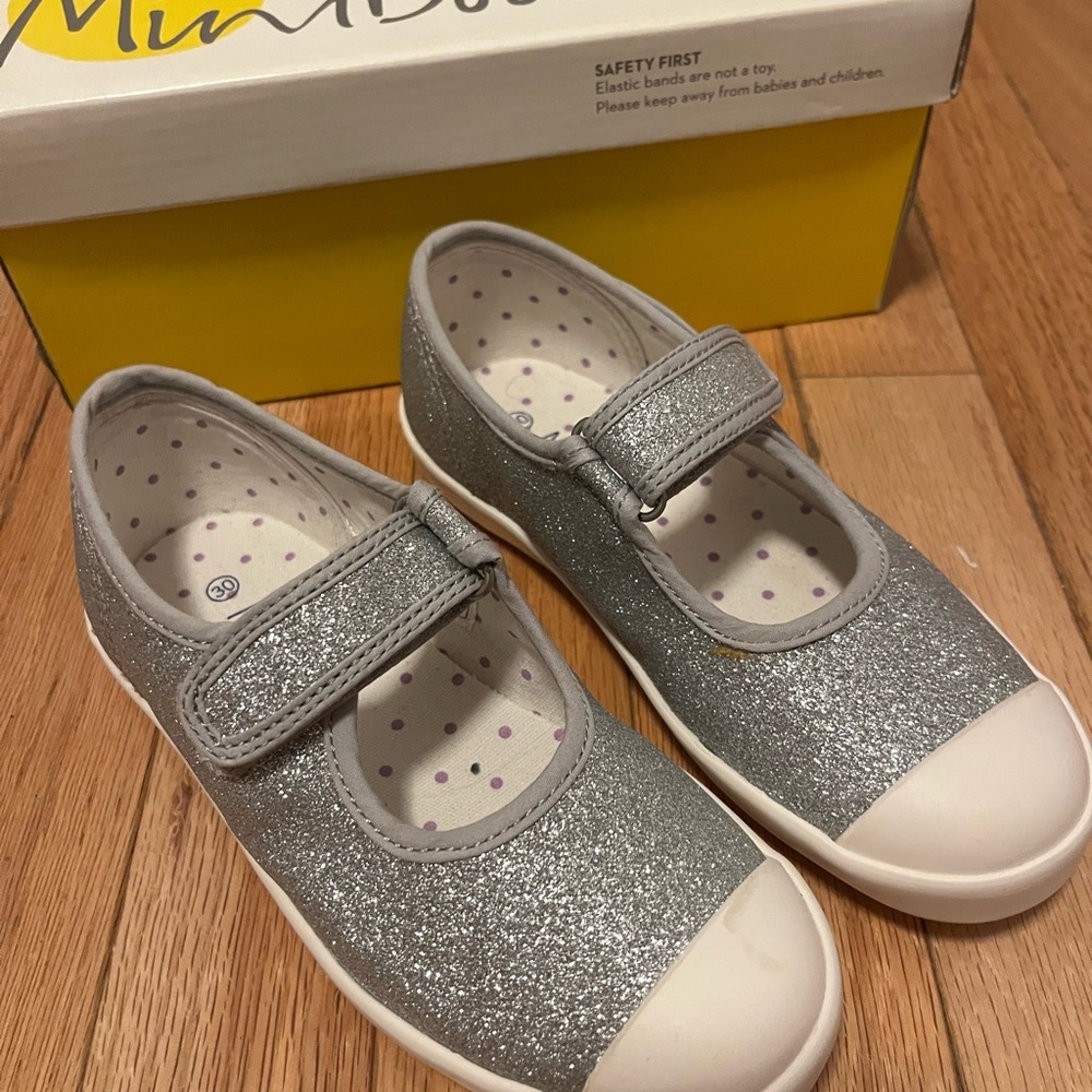 mini boden mary janes silver NEW sneaker flats size 12.5 US girls